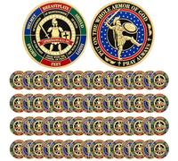 60 Pcs Put On The Whole Armor of God Coin Metal Christian Challenge Coins | 1.6 Inch Double Sided Armor Of God Design,For Christian Church School Party Commemorative Gifts Religious Prayer Collector