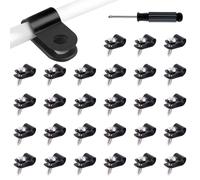 60 Pcs R Type Nylon Cable Clips, p Clips Cable Clips Cable Cleats,for Wire Management with 1pcs 4MM Screwdriver and 60 Pack Screws