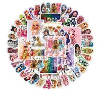 60 Pcs Rainbow High Stickers, Cute Cartoon Aesthetics Vinyl Waterproof Decals for Kids Teens Adults for Helmet Laptop Water Bottles Scrapbook Journal Gifts for Birthday Party Supplies Decoration