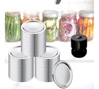 60 PCS Regular Mouth Mason Jar Lids, Compatible with Mason Jar Vacuum Sealer, Vacuum Seal Mason Jar Lids Only, Replaceable Mason Jar Vacuum Sealer Lid, Canning Lids Regular Mouth, No Date Reminder