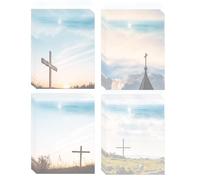 60 pcs Religious Stationery Paper Christian Scenic Cross Letter Writing Stationery 8.1 x 11 Inch Bible Writing Letterhead Sheets for Church Use Invitations