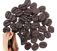 60 Pcs Resin Coffee Beans Simulation Mini Coffee Beans Decor Flatback Buttons Faux Coffee Decor for DIY Crafts Jewelry Making Embellishments