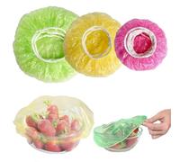 60 Pcs Reusable Food Covers, Plate Covers for Food, Elastic Food Covers Dust Proof Semi Transparent Food Cover, Suitable for Food/Fruit/Vegetable/Meat/Canned Preservation