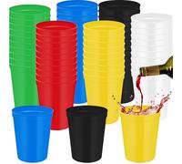 60 Pcs Reusable Plastic Cups for Kid, 16 oz / 450 ml Children Drinking Cups Bulk, Stackable Toddler Water Tumblers for Kitchen Outdoor Party Birthday Picnics Sports Event Travels, Assorted Colors