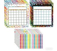 60 Pcs Reward Chart, Sticker Chart for Behaviour with 3000 Pcs Star Stickers, Incentive Sticker Reward Chart, Star Chart for Potty Training and Behaviour Management