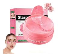 60 Pcs Rose Under Eye Patches, Collagen Hyaluronic Acid Under Eye Mask,Cooling Eye Masks for Dark Circles,Eye bags,Anti Wrinkle,Hydrating,puffiness Smoothing,Skincare for Women and Men-Pink