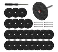 60 Pcs Rotary Tool Cut Off Wheels for Dremel, 1-1/4'' Cutting Discs with 6 Mandrels and A Screwdriver, Fiberglass Reinforced Metal Accessories
