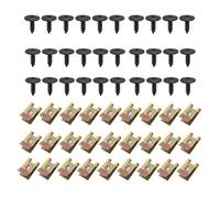 60 Pcs Screw and Nut Clip Kit, 30 Auto Body Fender Screws and 30 Bumper Guard Plate Fixing Bolts, U Type Fastener Clip with Hex Head Self Tapping Screw for Car Wheel Arch Cover Undertray