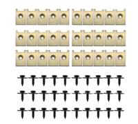 60 Pcs Screw and Nut Clip Kit - 30 Metal Clips & 30 Auto Body Fender Screws - Bumper Plates & Bumper Car Fixing Hardware for Wheel Arch Covers