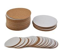 60 Pcs Self-Adhesive Cork Coasters, 10cm x 10cm Cork Mats Cork Backing Sheets for Coasters and DIY Crafts Supplies Round