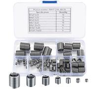 60 Pcs Self-Tapping Thread Inserts, Helicoil Thread Repair Insert, Thread Repair Kit, M3 M4 M5 M6 M8 M10 M12 Internal Thread Set for Metal Plastic Processing Industry
