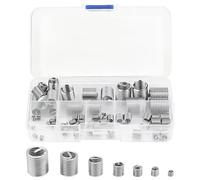 60 Pcs Self-Tapping Thread Inserts, M3-M12 Stainless Steel Repair Kit | 60 stainless steel self-tapping inserts in 7 sizes, M3-M12; for thread repair in metal, plastic, automotive and DIY work