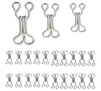 60 Pcs Sewing Hooks and Eyes Closure 3 Sizes Hook and Eye Fastenings Snaps Kit Underwear Hook and Eye Closure, Sewing DIY Craft Accessories for Bra, Clothes, Skirts, Pants