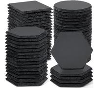 60 PCS Slate Drink Coasters Bulk for Laser Engraving, MAPRIAL 4 Inch 20 PCS Square, 20 PCS Round, 20PCS Hexagon Stone Coaster, Engravable Blanks Material for Engraver, Gifts, Christmas, Black