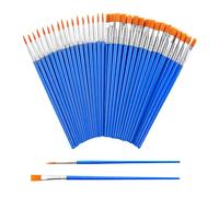 60 Pcs Small Paint Brushes Bulk - 30 Round & 30 Flat Paintbrushes for Acrylic, Oil, Watercolor, Gouache - Face Paint Brushes for Rock Painting, Drawing & Craft Art Supplies