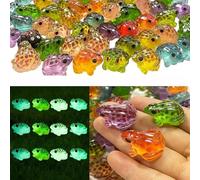 60 Pcs Small Resin Frogs That Glow in The Dark for Garden Landscaping Craft Arrangements and Decor Themes