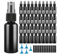 60 Pcs Small Spray Bottle Bulk, 30ML 1Oz Black Empty Spray Bottles Plastic Fine Mist Spray Bottles with Cap & Funnel, Small Refillable Sprayer Liquid Containers for Perfume, Cleaning, Essential Oil