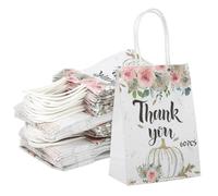 60 Pcs Small White Kraft Paper Gift Bags With Handles, 8.1 X 5.8 X 3.1 Inches, Perfect For Birthday Favors, Baby Showers, And Party Supplies