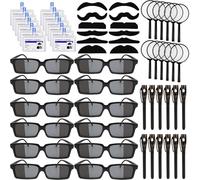 60 Pcs Spy Kit Spy Detective Party Favors Set Detective Glasses Magnifying Glass Pass Card Invisible Ink Pen Fake Mustache Sticker Kids Treat Bags Stuffers Escape Room Birthday Party Decorations