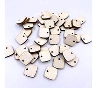 60 Pcs Square Wood Stud Earring Blanks 1/2" Laser Cut Shapes (Hole)