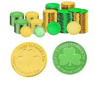 60 PCS St Patricks Day Gold Coins,Lucky Coin,St Patricks Day Lucky Coin,St Patricks Day Accessories,St Patricks Day Decorations,Shamrock Gold Coins,Shamrock Leprechaun Coins