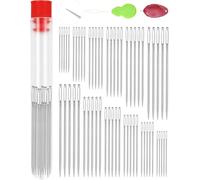 60 Pcs Stainless Steel Sewing Needle Kit, Large Eye Sewing Needles, Steel Hand Sewing Needles Large Eye Sharp Point, Assorted Sizes, Handsewing Art Crafts Kit