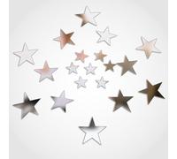 60 PCS Star Mirror Sticker Small Acrylic Stars for Wall 3 Size Acrylic Mirror Silver Stars Mirrors Stickers Removable Sticker with Adhesive Art Decal 3D Walls Decorations for Kids Bedroom Home DIY