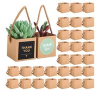 60 Pcs Succulent Favor Wrap Bags, Kraft Paper With Waterproof Finish, Handheld Gift Boxes, Includes 120 Thank You Stickers, Perfect For Celebrations And Events