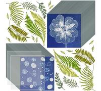 60 Pcs Sun Print Paper Kit Cyanotype Paper, A6 Sun Art Paper with 2 Plastic Tools for Sun Printing, Light Sensitive Solar Photography Paper Kit for Arts Crafts DIY Project (3.9x 3.9 inch)