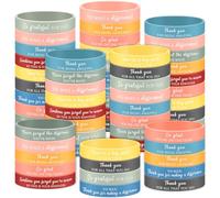 60 Pcs Thank You Gifts Inspirational Rubber Wristbands Motivational Quote Silicone Bracelets Employee Appreciation Gift Thank You Bracelets for Office Favors Back to School Supplies Graduation Gift