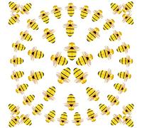 60 Pcs Tiny Resin Bees for Crafts Bulk Small Mini Plastic 3D Flatback Bee Charm Embellishments for Summer Honey Themed Party Decor Art DIY Crafts Baby Shower Birthday Decoration