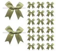 60 PCS Twist Tie Bows Satin Ribbon Bow 3.3 Inch Gift Wrap Ribbons Craft Bows for Gift Wrapping, Party Decorations Gifts Bag DIY Treat Bags (Sage Green)