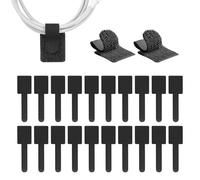 60 Pcs Under Desk Cable Management Reusable Under Desk Adjustable Hook and Loop Wire Tidy Ties for Home, Office, Garage, Workshop Cable Organiser(Black)