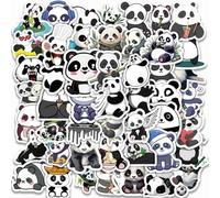 60 Pcs Vinyl Panda Stickers, Mini Cartoon Animal Sticker Cute Aesthetic Sticker Pack for Scrapbook, Skateboard, Bike, Phone, Notebooks, Journal, Album
