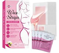 60 PCS Wax Strips for Face & Body, Bikini Wax Strips, Waxing Kit for Women’ s Hair Removal, Waxing Strip for Face, Eyebrow, Body, Arms, Legs, Chest, Back, Easy And Effective Use (Pink, 1box)