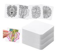 60 Pcs White Paper Tiles for Zen Square Art, 3.5'' x 3.5'' Blank Artist's Tile Tangle Drawing Tiles, Square Drawing Sheets Heavyweight Paper for tangles, Patterns, Mandalas and Miniature