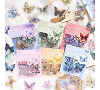 60 Pcs Window Frame Holographic Stickers, 6 Themes Glitter Transparent Stickers, Shiny PET Scrapbook Sticker Set, Waterproof Stickers Decoration Accessories (120 Pieces, 1.57×2.36in (4-6cm))