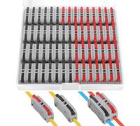 60 pcs XHF Black&Red Conductor Compact Connectors Lever Connectors Nuts, Electrical Wire Terminals for Any Circuit Inline Splices 28-12 AWG (SPL-1)
