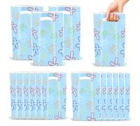 60 Pcs Yellow Cartoon Themed Party Gift Bags with Handles, Colorful Sky Cloud Flower Light Blue Plastic Gift Candy Favour Party Goodie Bags for Birthday Party Decorations