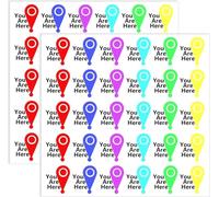 60 Pcs You are Here Vinyl Stickers Map Location Point Address Labels
