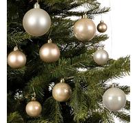 60 pearl gold baubles - round bauble decorations - christmas tree hanging ornament - 4cm 40mm 5cm 50mm 6cm 60mm baubles - matt & gloss finish - tree wreath garland decorations.