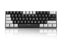 60 Percent Mechanical Gaming Keyboard,Gray&Black Mixed Color Keycaps Gaming Keyboard with Red Switches, Detachable Type-C Cable Mini Keyboard with Powder Blue Light for Windows/Mac/PC/Laptop