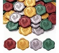 60-Piece Assorted Color Wax Seal Sticker Set for Scrapbooking, H | Wax Seals Labels, Mixed Color, for Wedding Invitations Scrapbooking and Wrapped Gifts