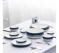 60 Piece Dinnerware Set, New Bone China Dinnerware Set, Porcelain Dinnerware Sets, Tableware Set, Dinner Combo Set with Dinner Plates/Bowls/Spoons and Soup Pot, Fine China Dinnerw