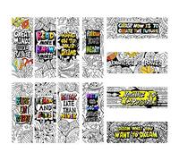 60 Piece DIY Inspirational Bookmarks for Students, Bulk Bookmarks, Cool Double-Sided Coloring Bookmark for Class Gifts, Color Your Own Book Marks for Kids, Adults, Teachers, Women, Men, Book Lovers