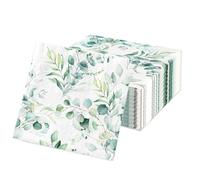 60 Piece Green Vintage Eucalyptus Paper Napkins for Wedding, Party and Garden - Soft and Comfortable