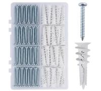 60 Piece Insulation Dowels Set - 41 mm Nylon Plasterboard Dowels with Pan Head Screws, Self-Tapping without Pre-Drilling, Dowel Screws Set for Drywall and Facade Insulation