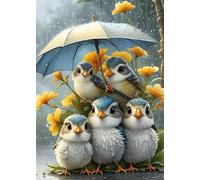 60 Piece Jigsaw Puzzles for Adults, Impossible Hard Difficult Challenging jigsaw puzzle 60 pieces adult Puzzles Classic Educational Games 40x28cm,Rain Flower Birds