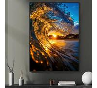 60 Piece Jigsaw Puzzles for Adults, Impossible Hard Difficult Challenging jigsaw puzzle 60 pieces adult Puzzles Classic Educational Games 40x28cm,Seawaves Sunset Tree