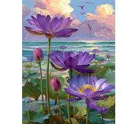 60 Piece Jigsaw Puzzles for Adults, Impossible Hard Difficult Challenging jigsaw puzzle 60 pieces adult Puzzles Classic Educational Games 40x28cm,Purple Lotus Birds